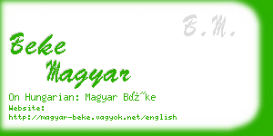 beke magyar business card